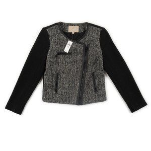 NEW BANANA REPUBLIC black/grey asymmetrical blazer size 2 P